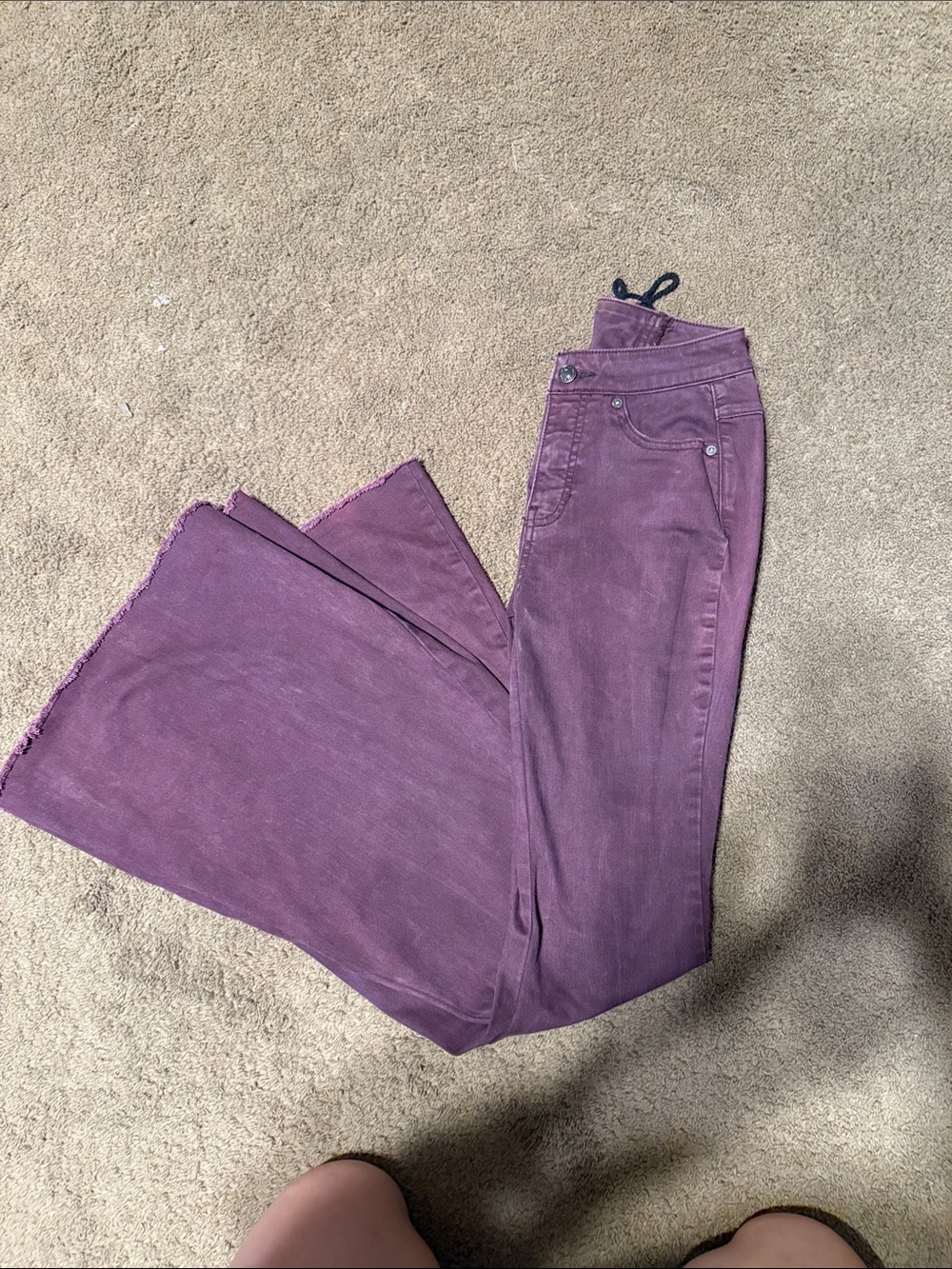 We The Free Purple Flared Wide Leg Jeans